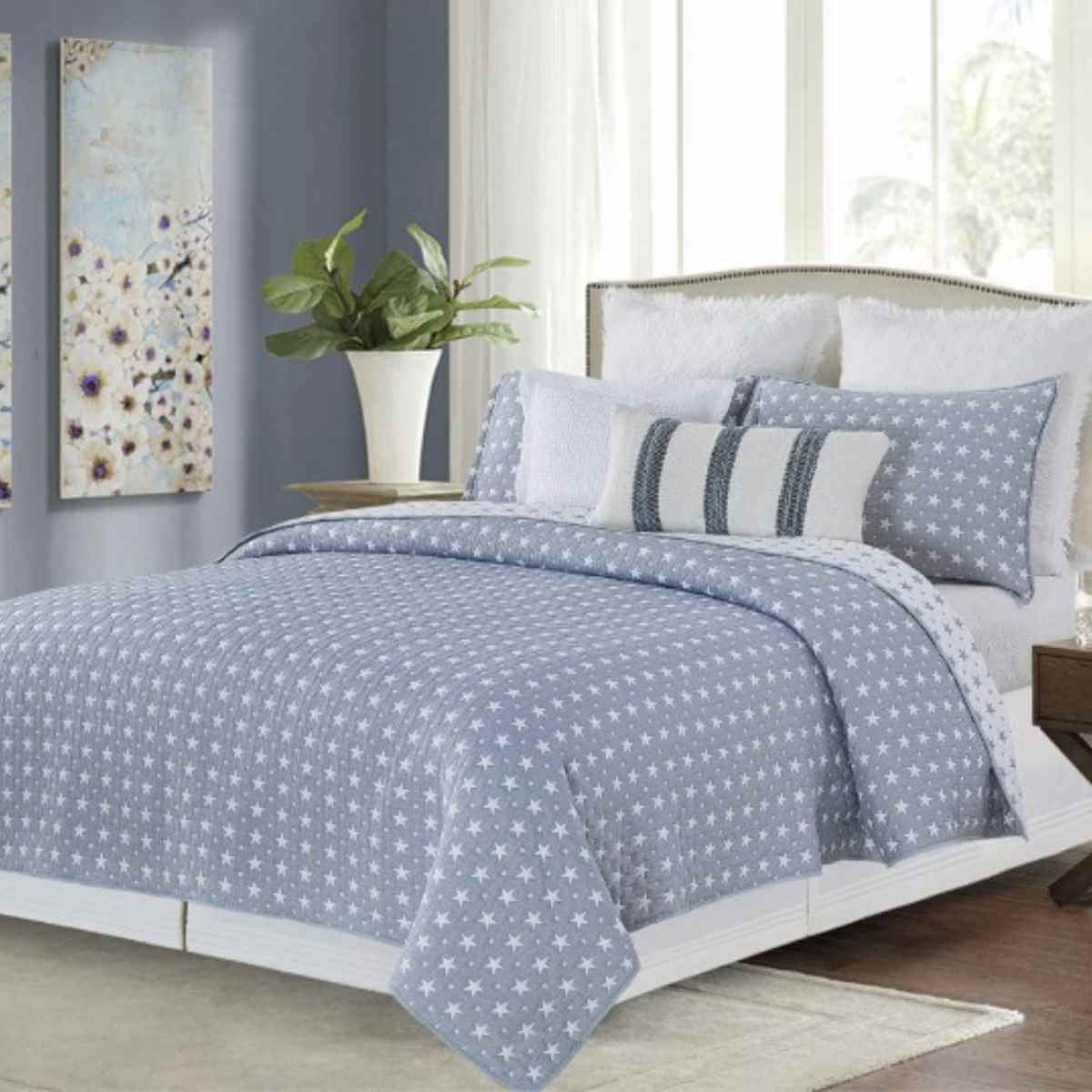 Chambray Star Coverlet Set Queen - Image 2