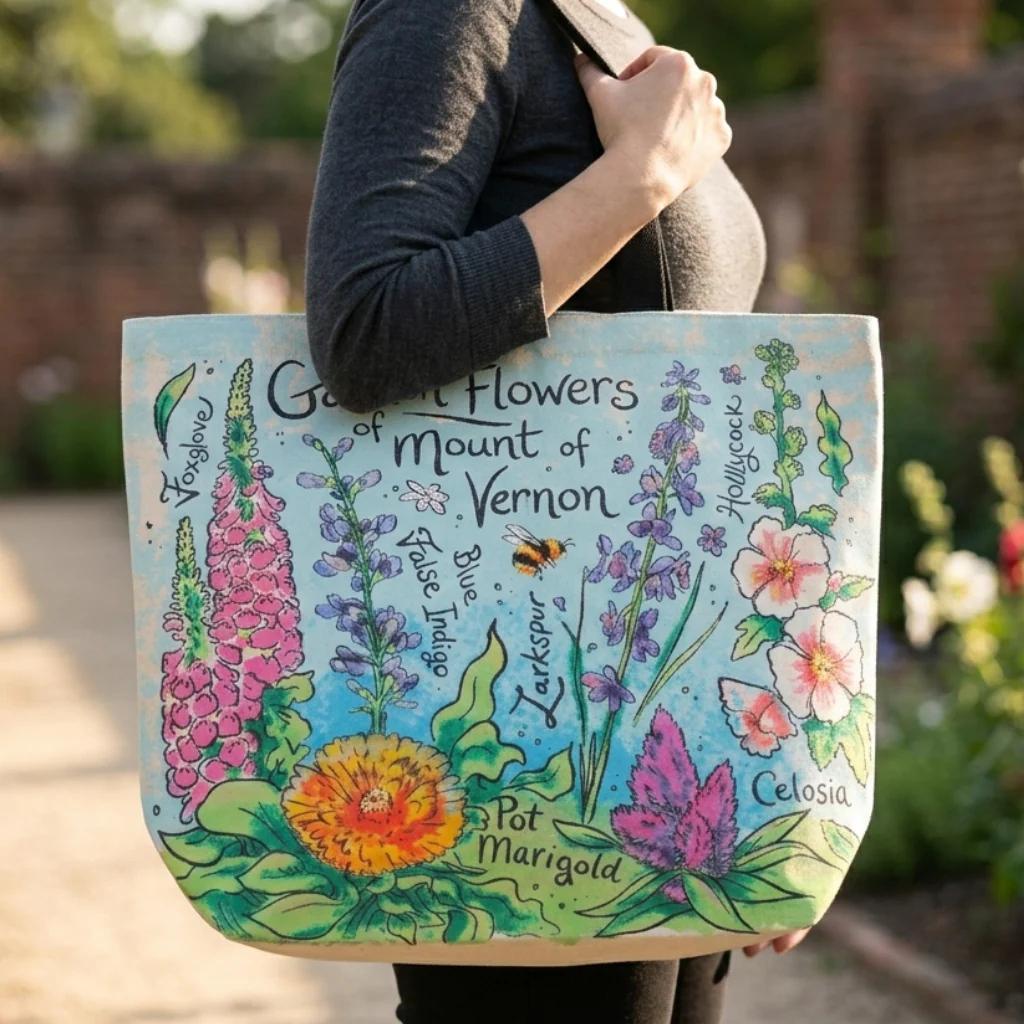Mount Vernon Garden Flowers Tote Bag - Image 2