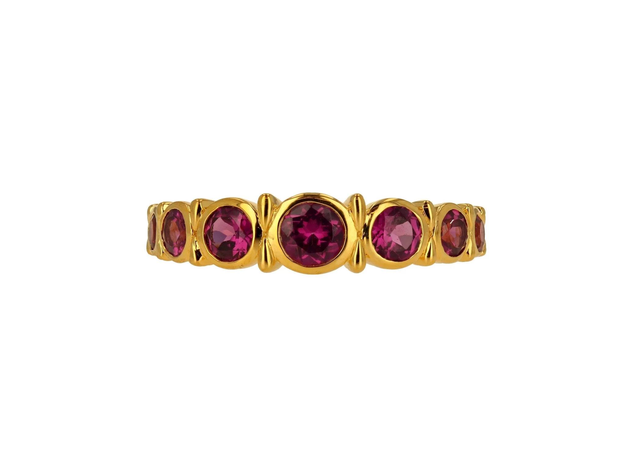 Garnet Rhodolite Bezel Set Ring