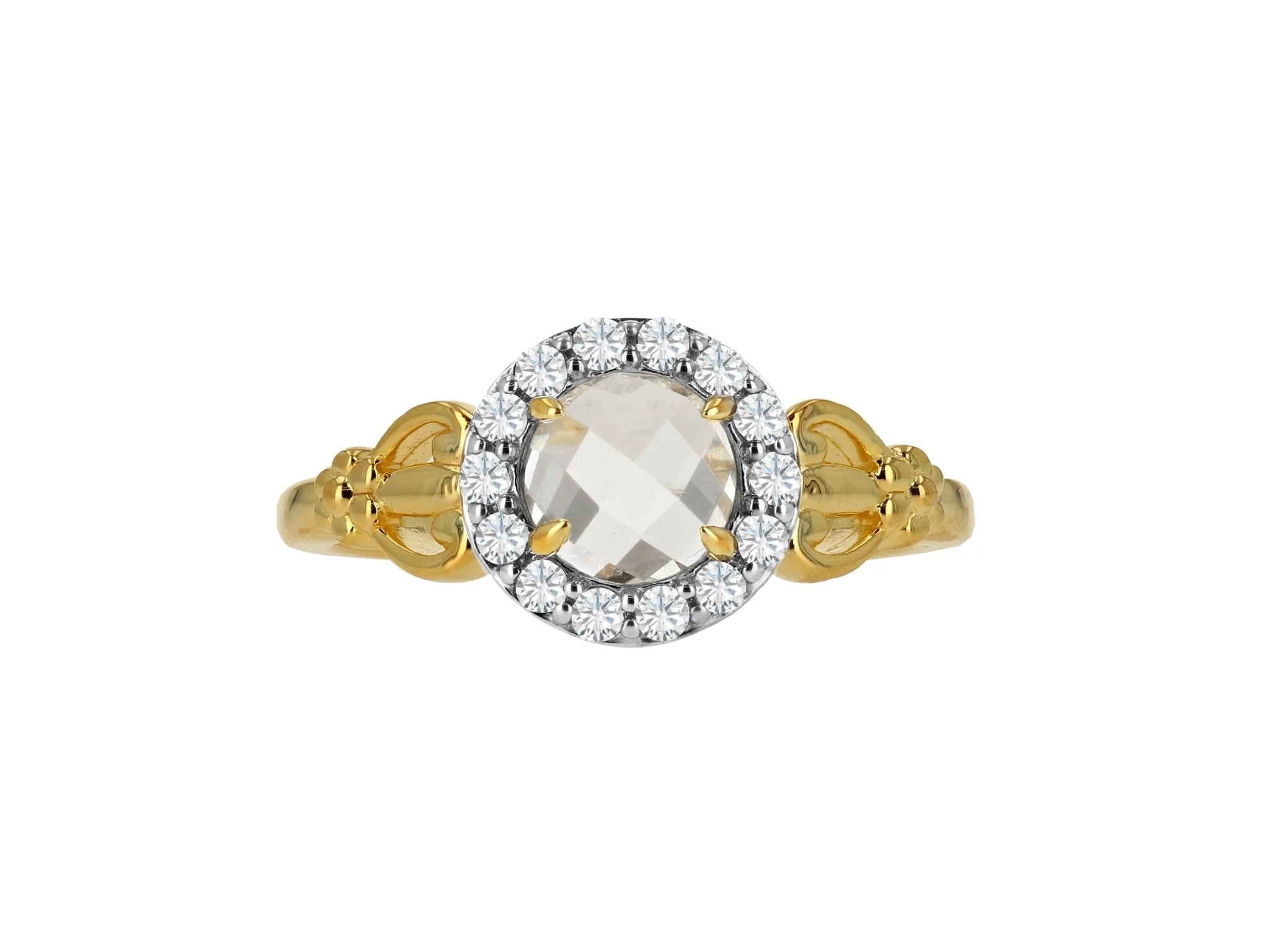 White Topaz Rosecut Ring