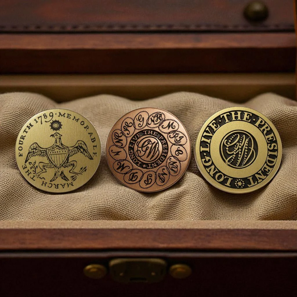 George Washington Inaugural Button Replica- Set of 3