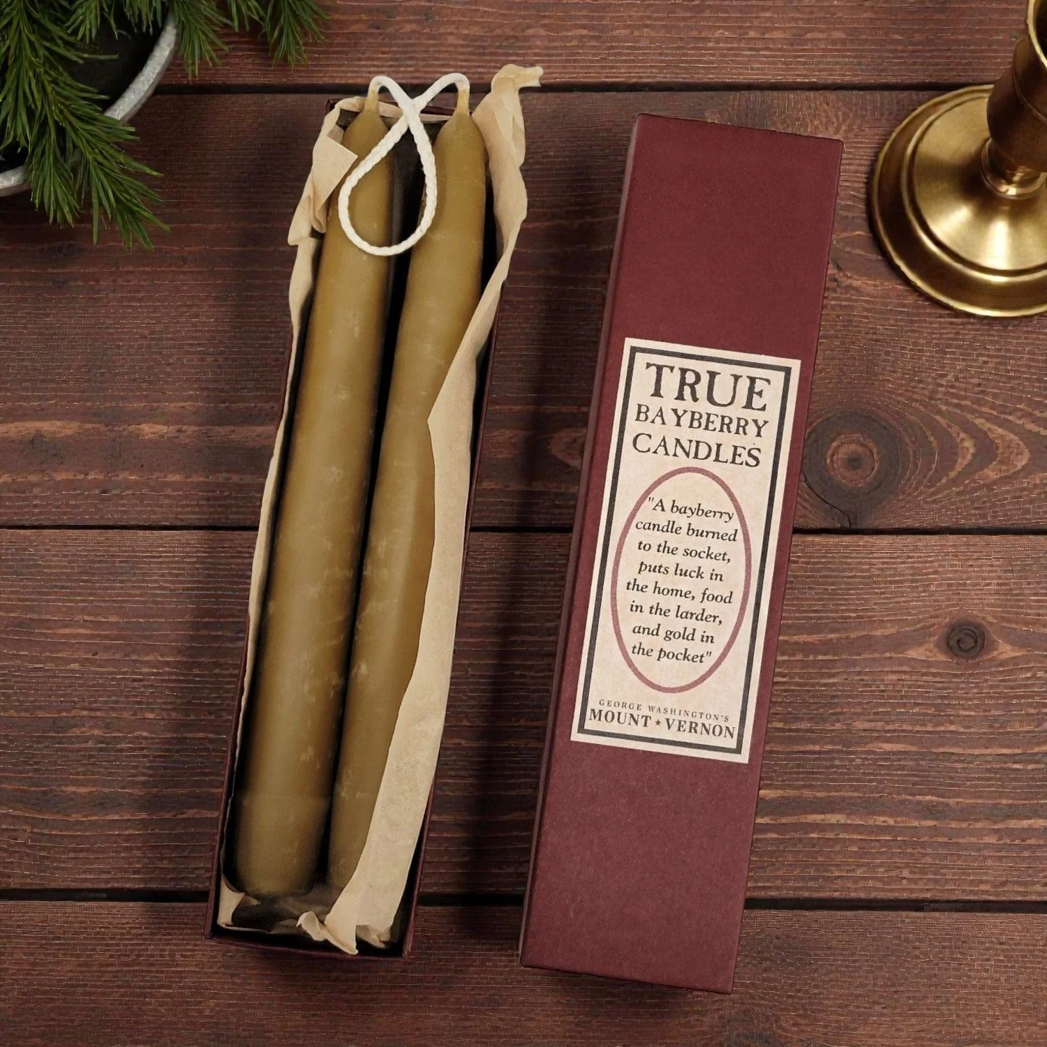 Hand Dipped 8" True Bayberry Candles
