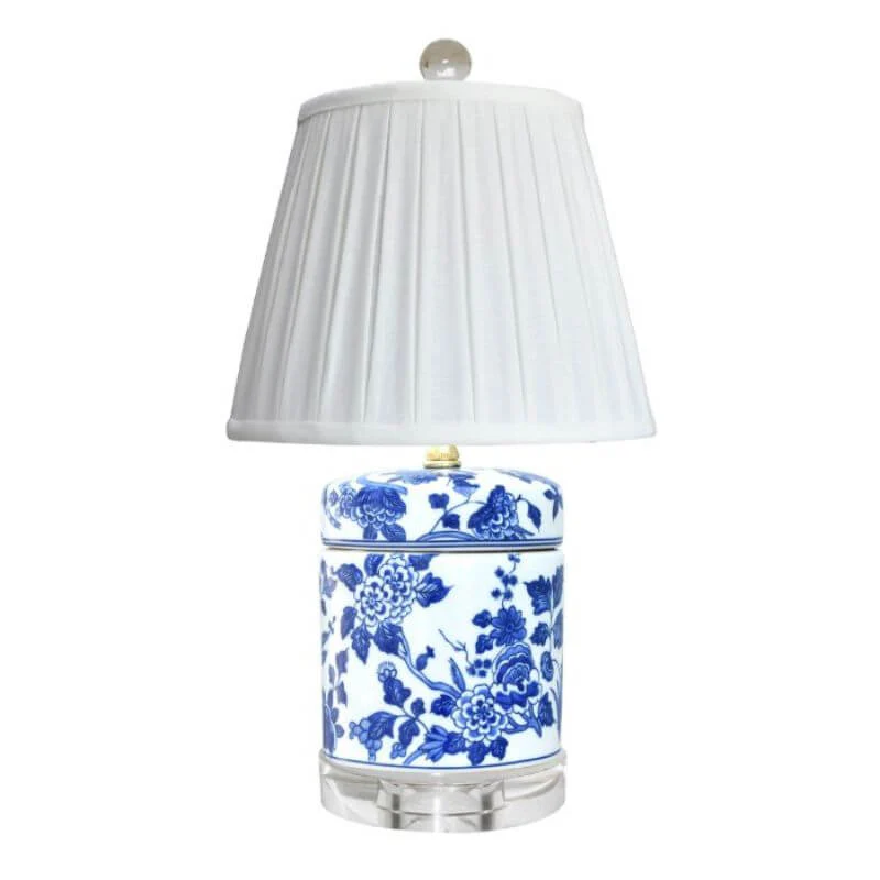 Lamp B/W Floral crystal base