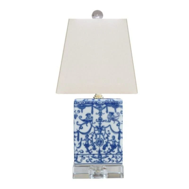 Lamp B/W Porcelain Euro Style Crystal Base - Image 2