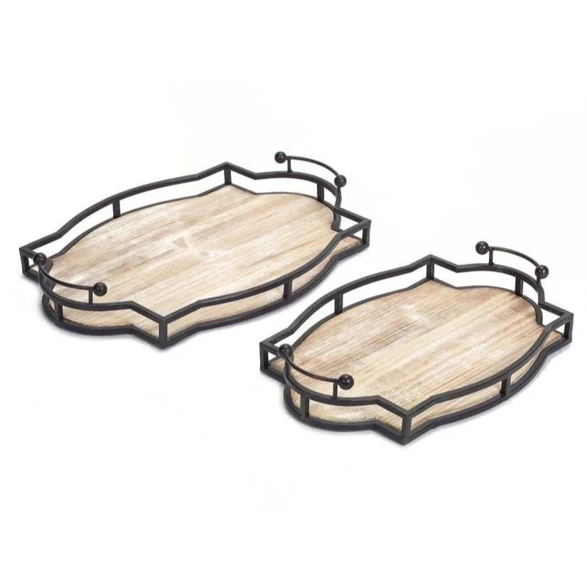 Wood & Iron Decorative Tray - Image 2