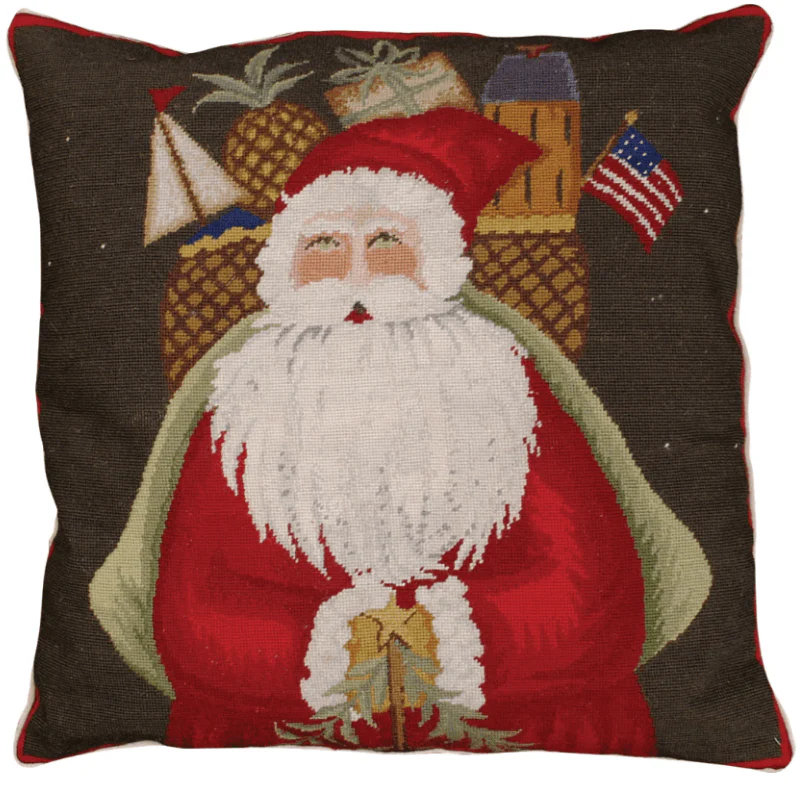 Santa With Gifts Pillow By Michaelian Home