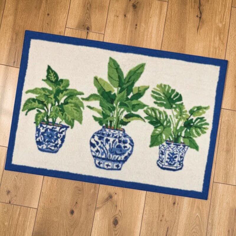 Chinoiserie Botanical Hooked Rug 27x40 - Image 2