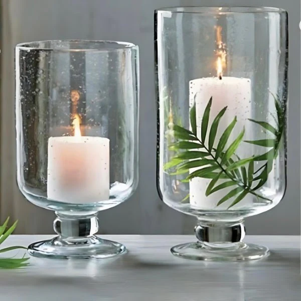 Hurricane Candle Holder - Bubble Glass Vase