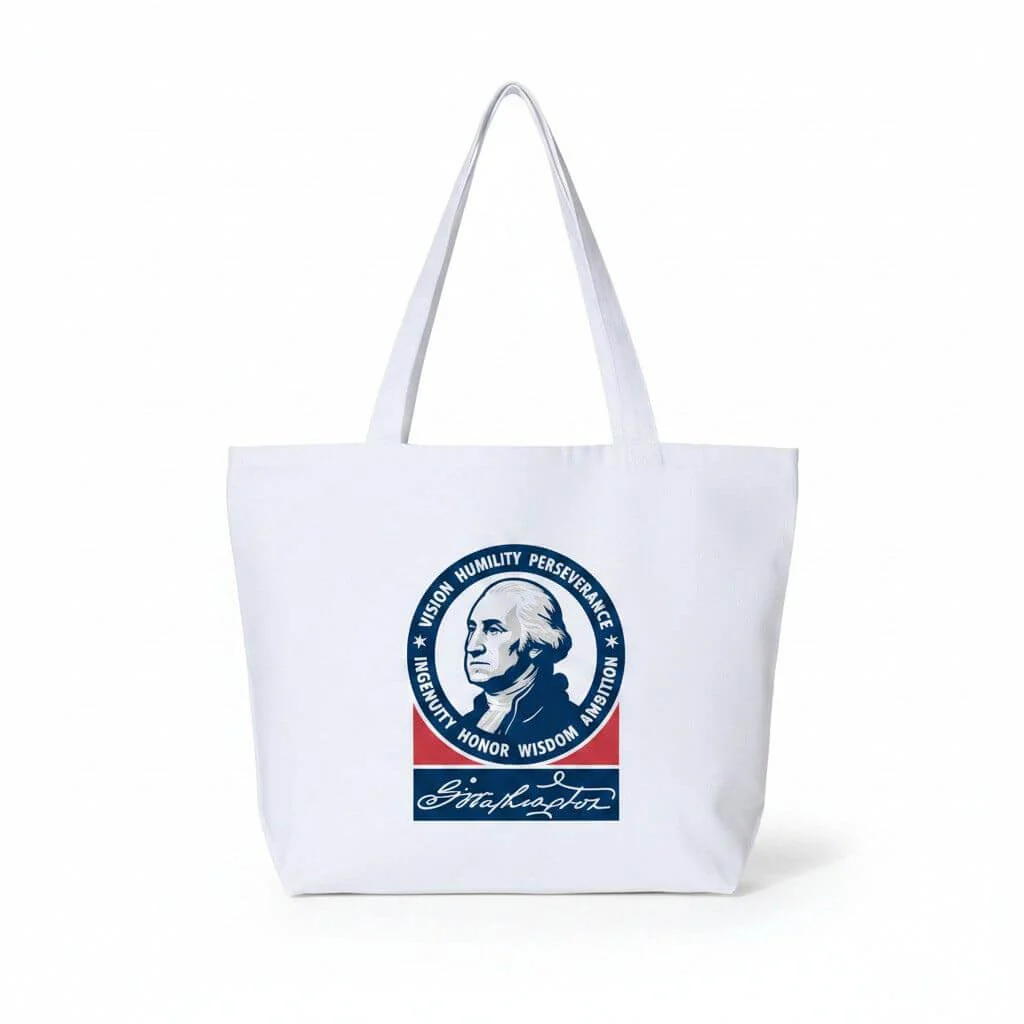 George Washington Seven Attributes Zipper Tote