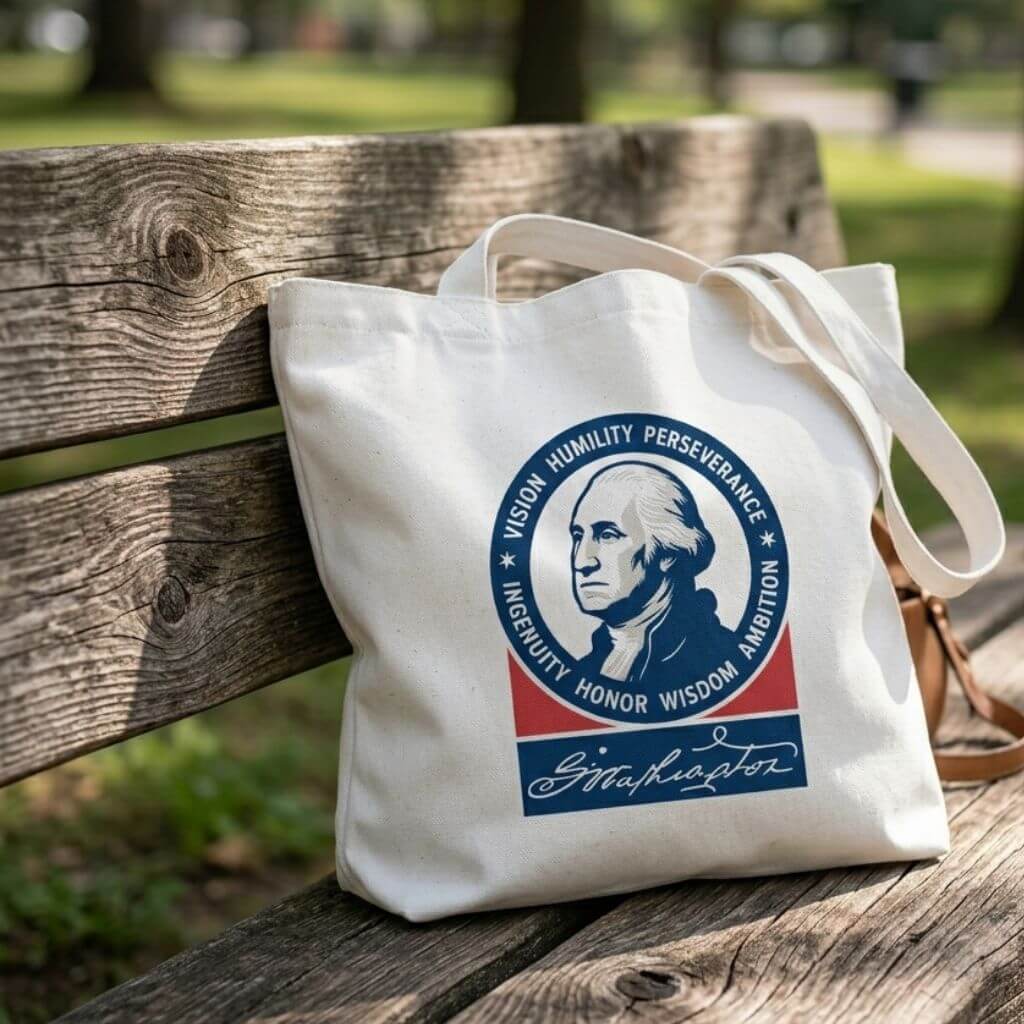 George Washington Seven Attributes Zipper Tote - Image 3